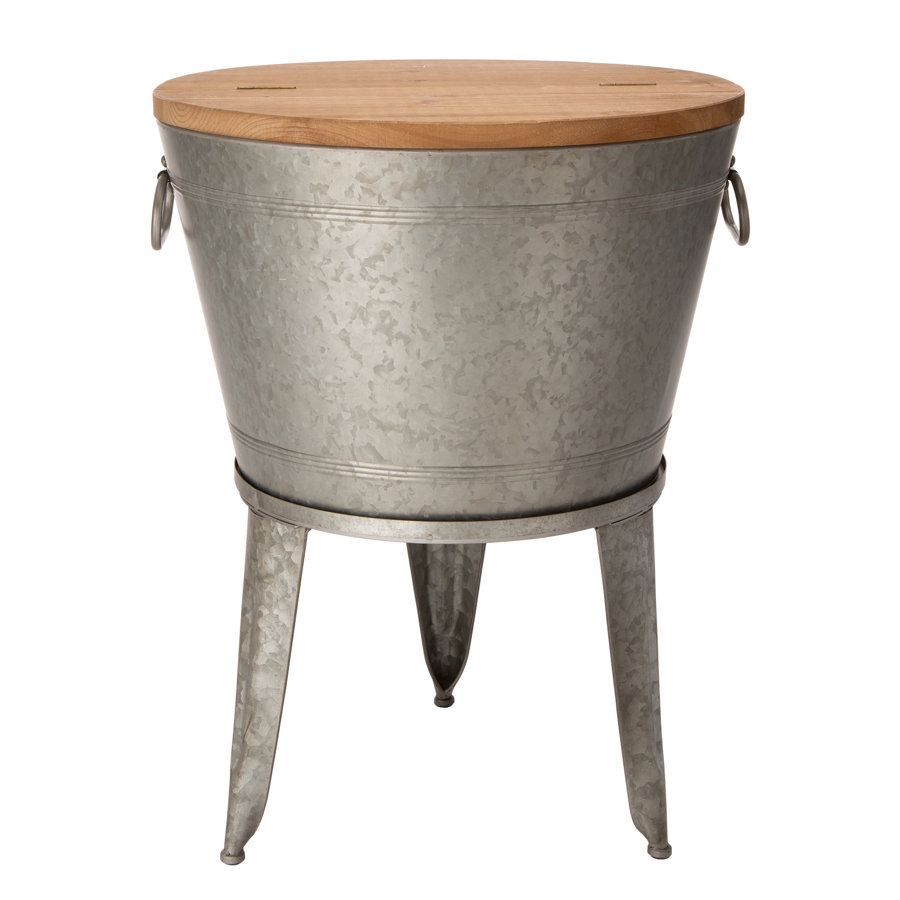 Maisy Galvanized Storage Beverage Tub or Stand Accent Table
