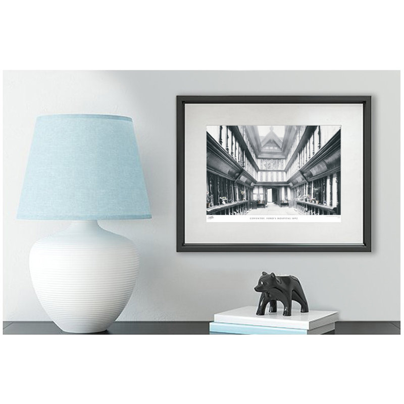 Coventry, Ford's Hospital 1892 - Single Picture Frame Print, 28cm H x 36cm W x 2.3cm D
