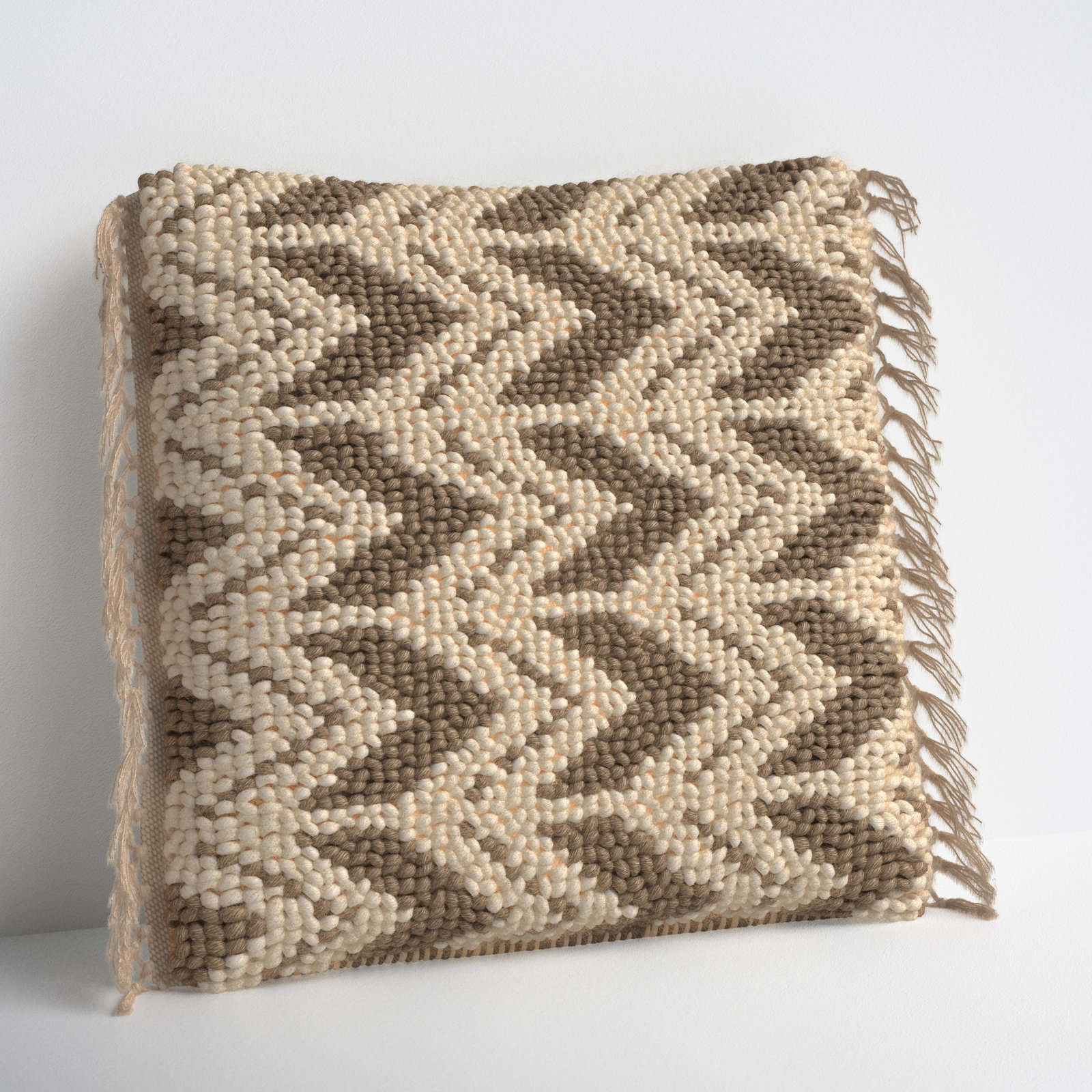 Oakleaf Chevron Throw Pillow, Taupe/Cream, Pillow Cover Only - No Insert