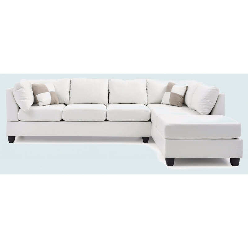 Canapé modulaire moderne avec méridienne, Blanc