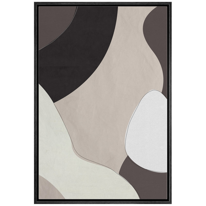 IDÉE4WALL abstrait alternant foncé et beige EVA10, H 36 po x l 24 po x P 1,5 po, Noir