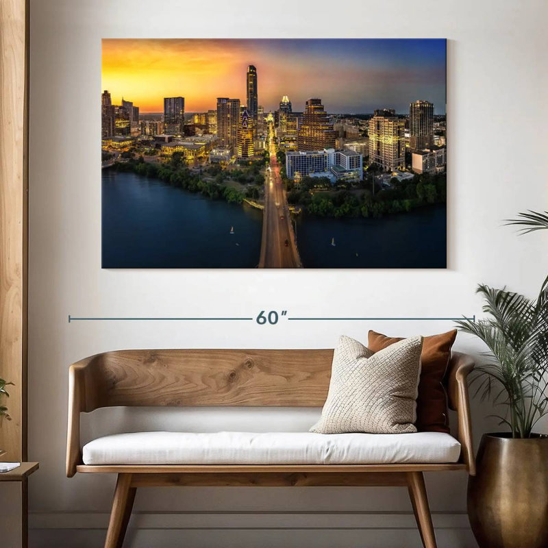 Austin City Sundown, 34" H x 51" W