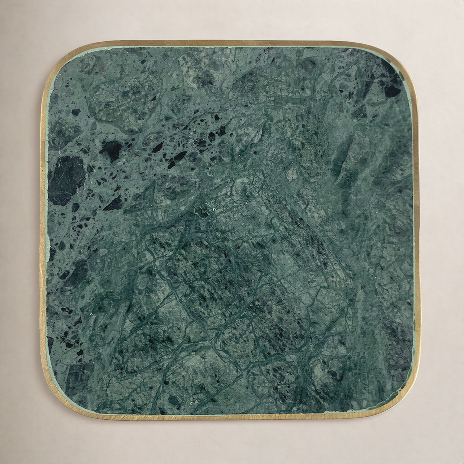 Verona Marble Coaster Set, Green/Gold