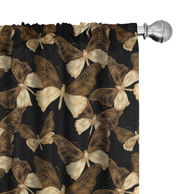 Butterfly Semi-Sheer Rod Pocket Sliding Panel, 28" x 84"