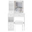 Petit meuble-lavabo de 29,2 po avec tabouret de bureau et tabouret rembourré à gauche 29,5 po, grande commande tactile, interrupteur tricolore, miroir à luminosité réglable, rangement à grande capacité, convient aux petits espaces-1727328057