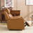 35.83" W Classic Top Genuine Leather Power Recliner Chair With Adjustable Headrest, USB Charging & Wireless Charging-389612288