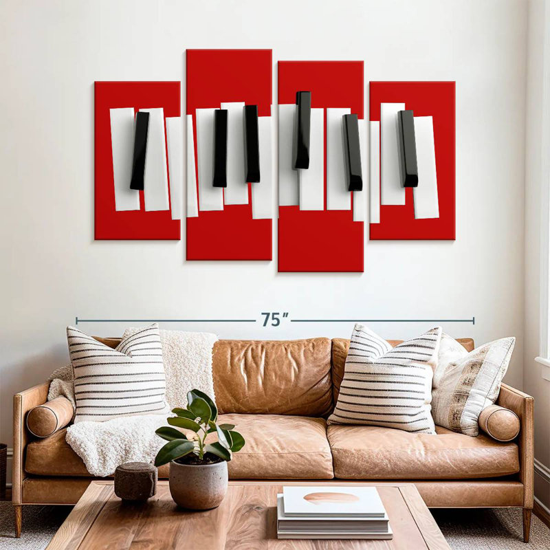 Abarca Surreal Piano Keys, 42" H x 68" W