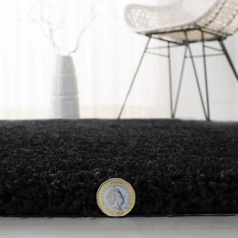 Solid Colour Shag Area Rug, Rectangle 80 x 150 cm