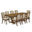 L'ensemble de salle à manger 9 pièces comprend une table de cuisine rectangulaire et 8 chaises de salle à manger modernes en cuir de polyuréthane beige clair, finition noyer antique-1240340626-1240340622-1211711161