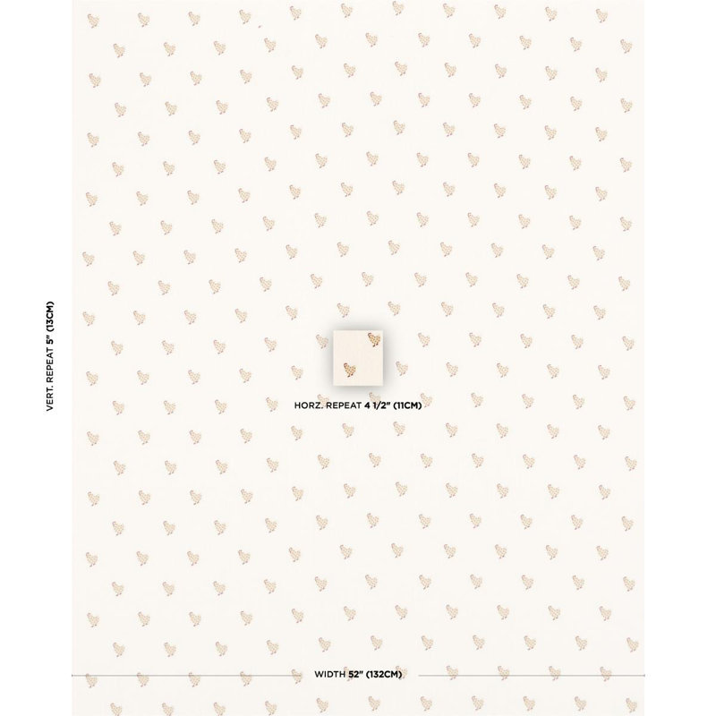 Betsy's Chicken Embroidery Fabric, Ivory
