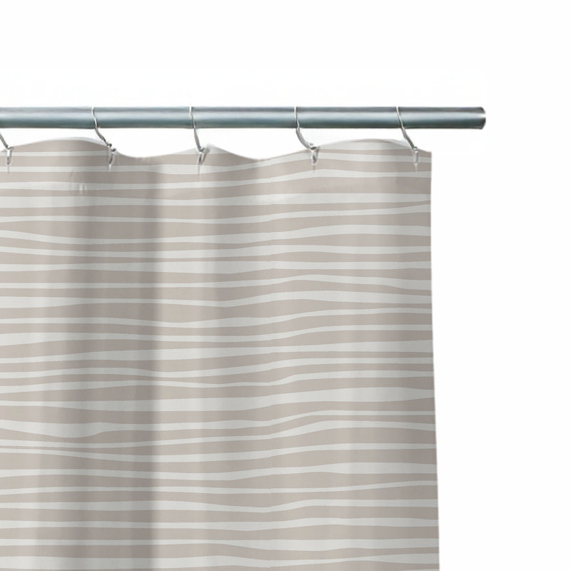 Rideau de douche ultra-mince Thick N Thin, H 70 po x l 90 po, Taupe rayé 6