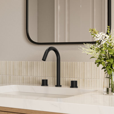 Widespread Bathroom Faucet, 3 Hole Bathroom Sink Faucet with Drain Assembly 
