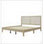Lit plateforme king size en bois massif avec tête de lit en rotin, durable et élégant pour les chambres modernes et de style bord de mer