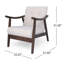 Chaise de style Mid-Century moderne avec revêtement beige et structure d'appoint brun