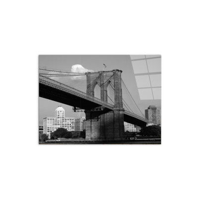 New York B&W by Art Studio 58×78 cm CrystalArt Acrylic Material Glass Effect, Frameless Panel, Lightweight Ready to Hang 1 Piece Wall Art Set