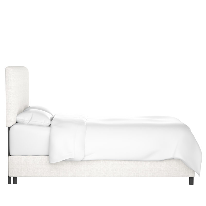 Lit tapissier standard Surant, Lin blanc texturé Zuma, Double