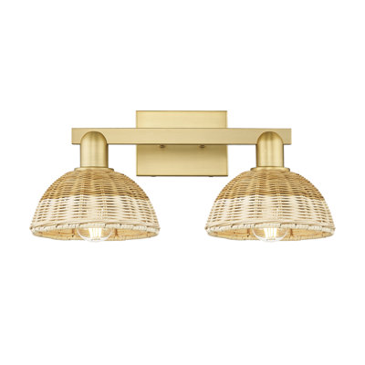 Ciesla - 4 Light Bath Vanity Light with Basketweave Shade