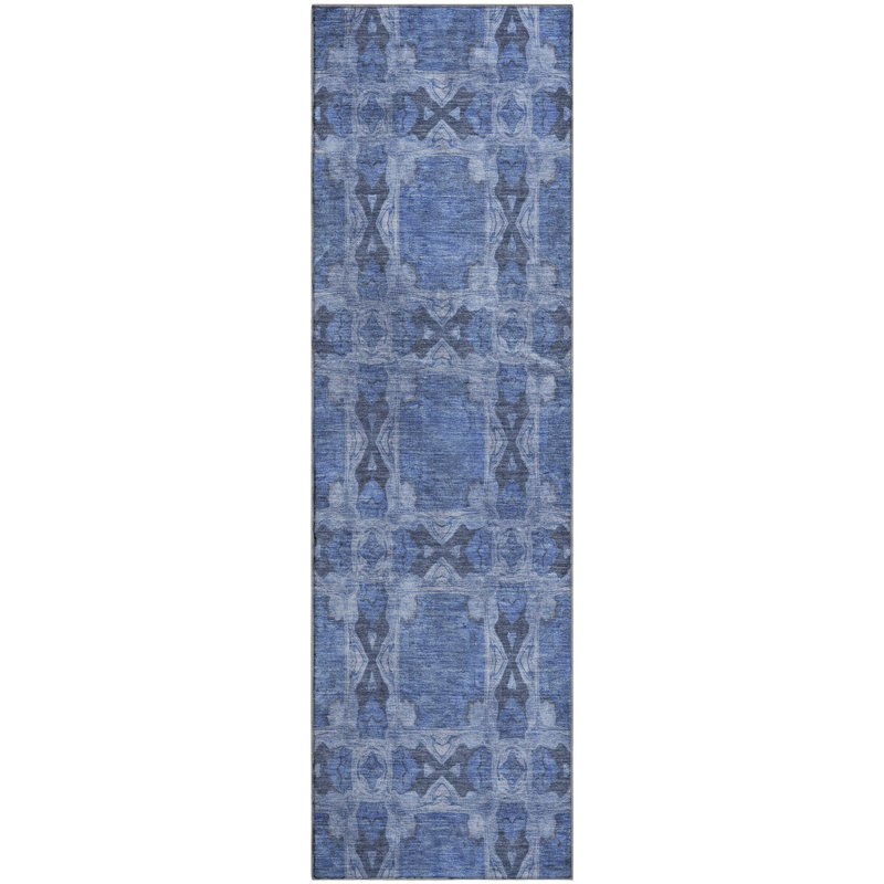 Premium Machine Washable Cerrito AMF564 Denim Rug, Runner 2'3" x 7'6"