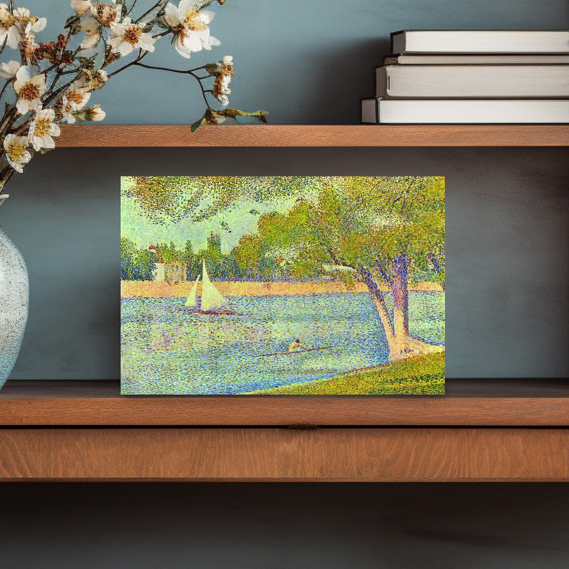 Banks of seine, reproduction d'art classique classique, H 12 po x l 18 po