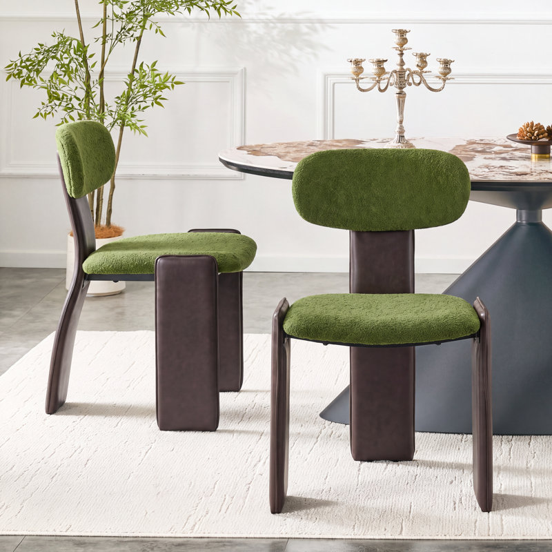 Chaises de salle à manger, Vert / brun foncé
