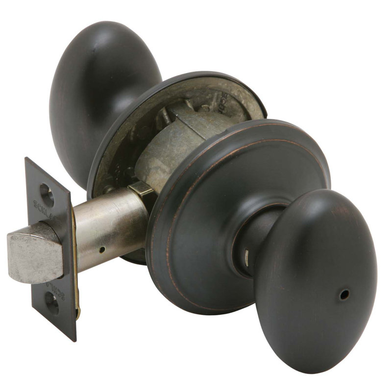 Bouton d’intimité en laiton vieilli de couleur bronze à droite ou à gauche, Bronze vieilli