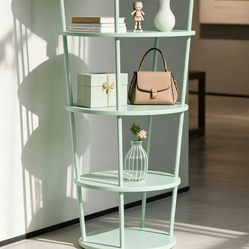 Light Green 5 Tier Display Shelf, (5 Shelves)  59.06"H x 15.75"W x 15.75"D