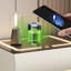 Table de chevet moderne blanche à 2 tiroirs avec charge sans fil, lumières DEL et 2 ports USB