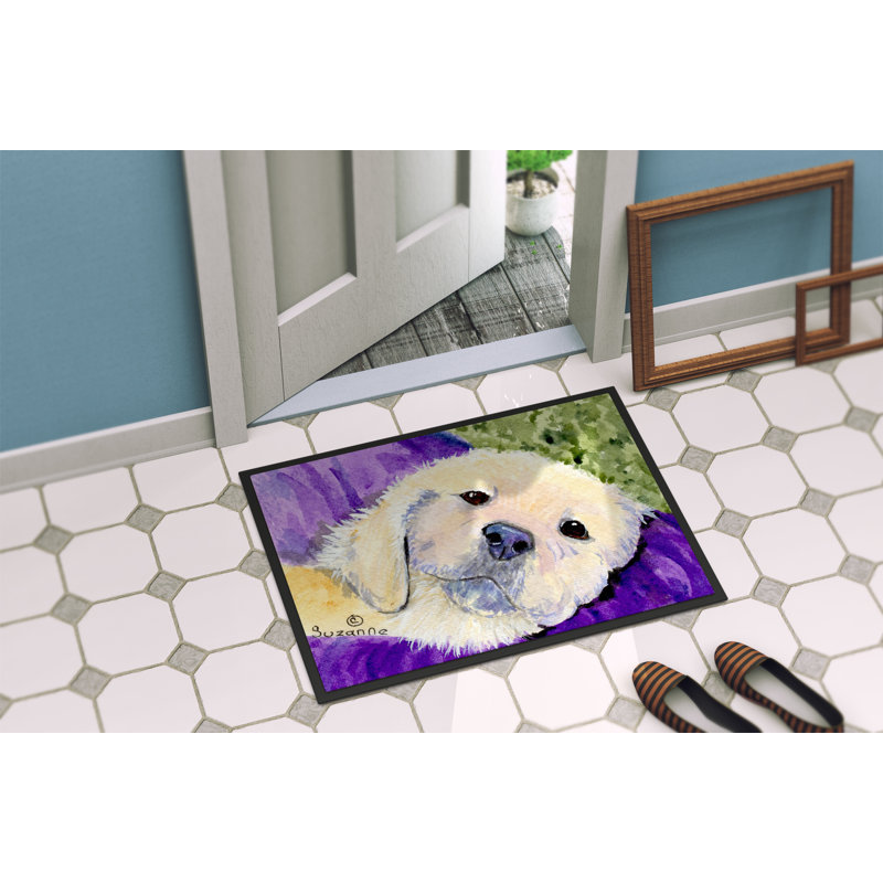 Paillasson d’intérieur antidérapant Taylorville Golden Retriever, Rectangle 2 pi x 3 pi
