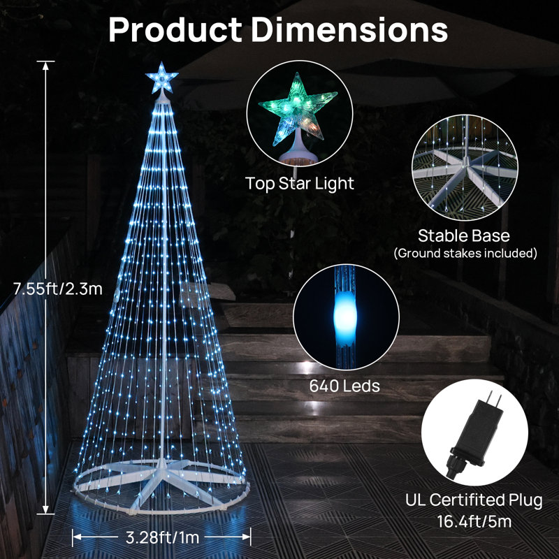 7.55 Ft Led Christmas Tree Lighted Display