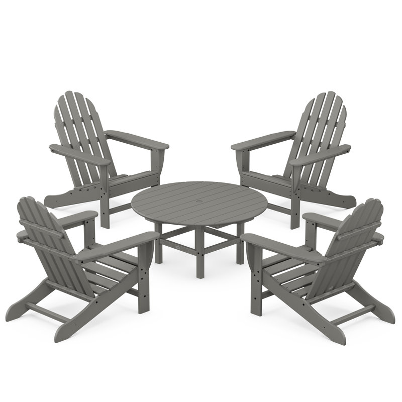 POLYWOOD Classic Adirondack Conversation Set, Slate Gray