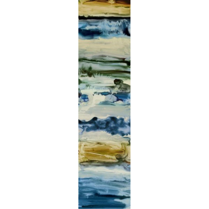 Stratum III Print by Sonia Noir, Encaustic Gel - Horizontal, 48" H x 12" W x 1.5" D