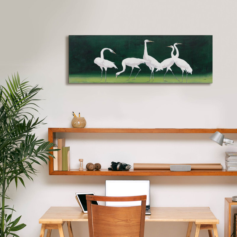 Art mural sur toile Winston Porter «Feathered Flock 1» par Julia Purinton, H 12 po x l 36 po x P 0,75 po
