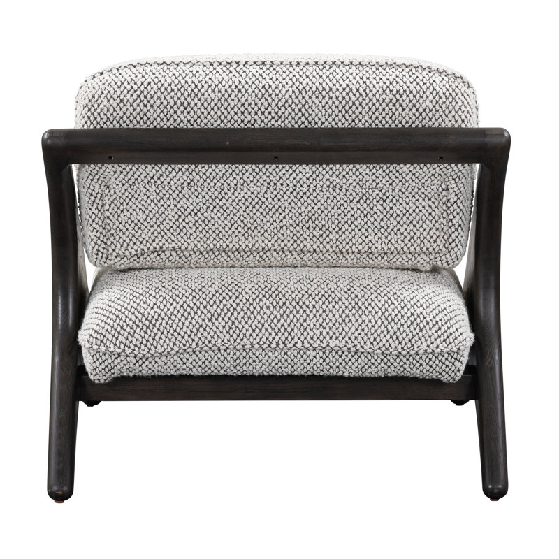 Georgia Accent Chair, Light Gray Polyester, Black