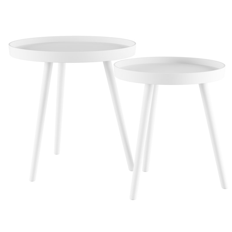 Tray Top Nesting Tables, White