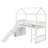 Twin Loft Bed With Two Drawers And Slide, House Bed With Slide