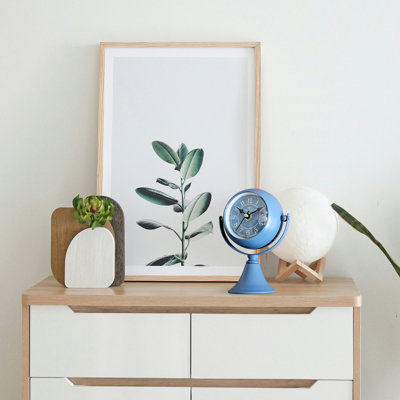 Analog Battery Tabletop Clock Blue