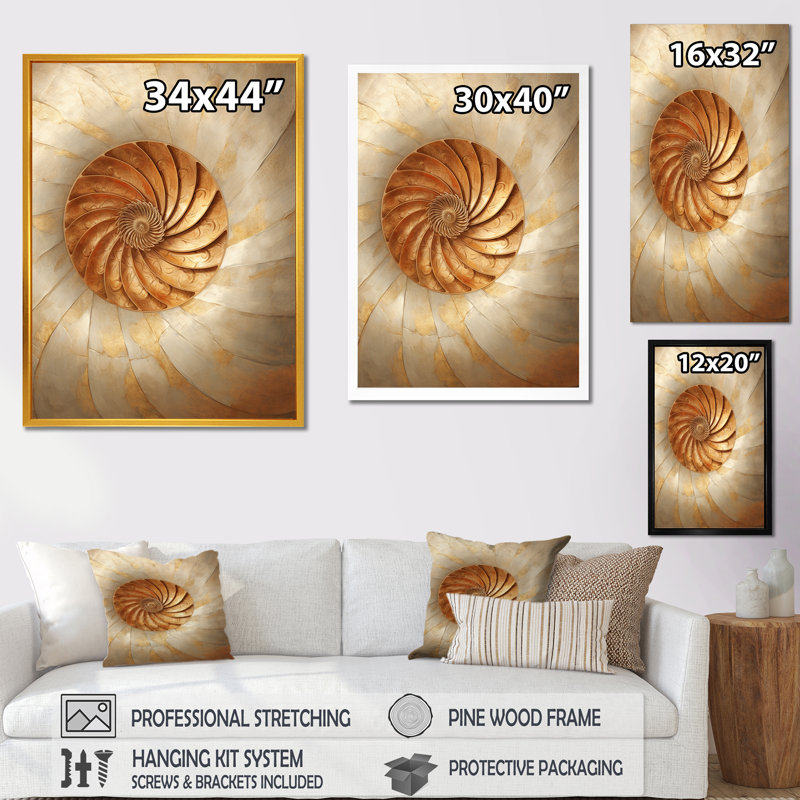 Spirale de marbre moderne moderne or et blanc II - Spirale abstraite, art mural, Toile tendue, 32" H x 24" W