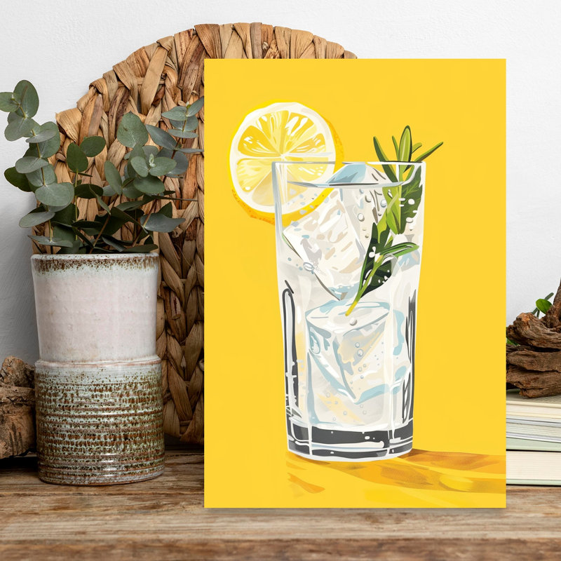 «Lemon Rosemary Refresher», art mural rétro classique, H 18 po x l 12 po