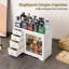 Organisateur de parfums à coudre, organisateur de parfum de grande capacité à 5 niveaux avec support de rangement en bois 4 tiroirs, porte-parfum, blanc-128949317