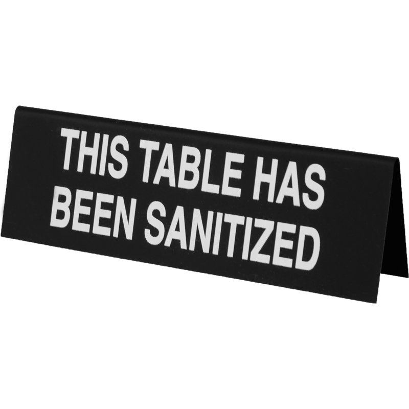 Black Sanitized Sign 6W X 2H
