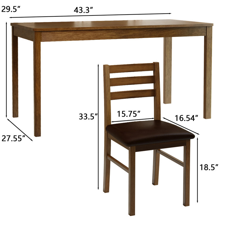 Monseratt 4 - Person Four Leg Dining Set, Espresso
