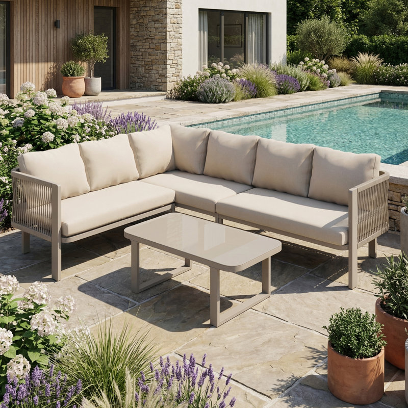 6 - Person Garden Lounge Set With Cushions And Coffee Table