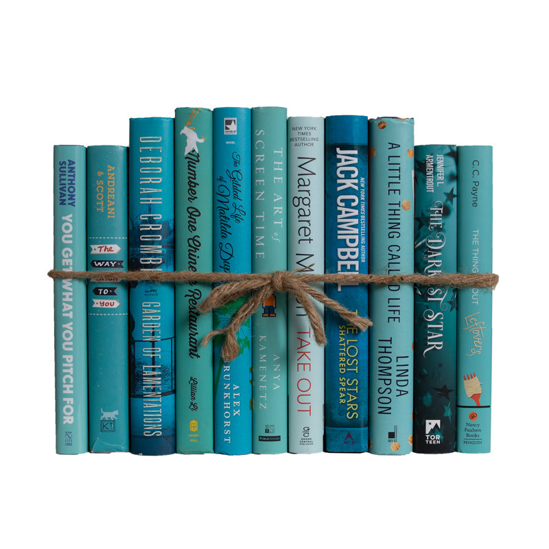 Livres décoratifs - Ensemble de livres pour jaquette Gulf Breeze - 1 pied de livres bleus