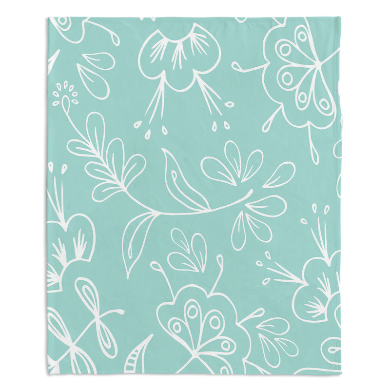 Hand Woven Throw Blanket, 51" W x 60" L, Aqua