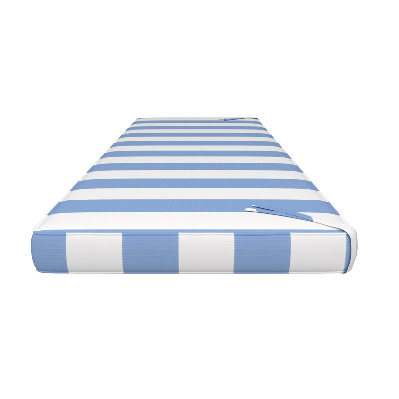 Wayfair Custom Outdoor Bench Cushion With Sunbrella Fabric, 56" W x 19" D, Sunbrella® Refuge Ocean