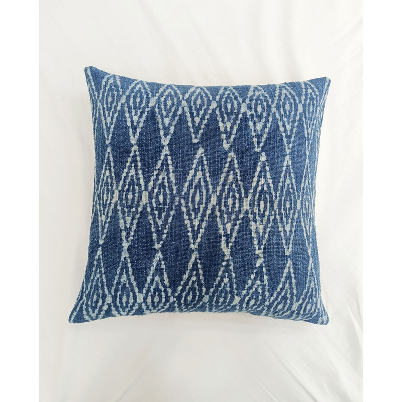 Housse de coussin carrée indigo Nira