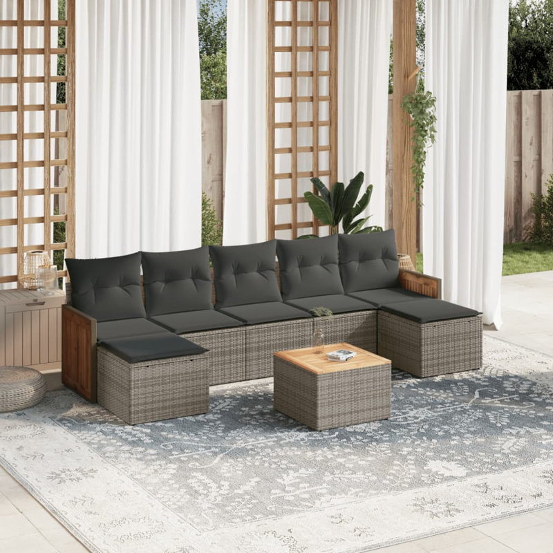 Ensemble de canapé de jardin Vidaxl gris