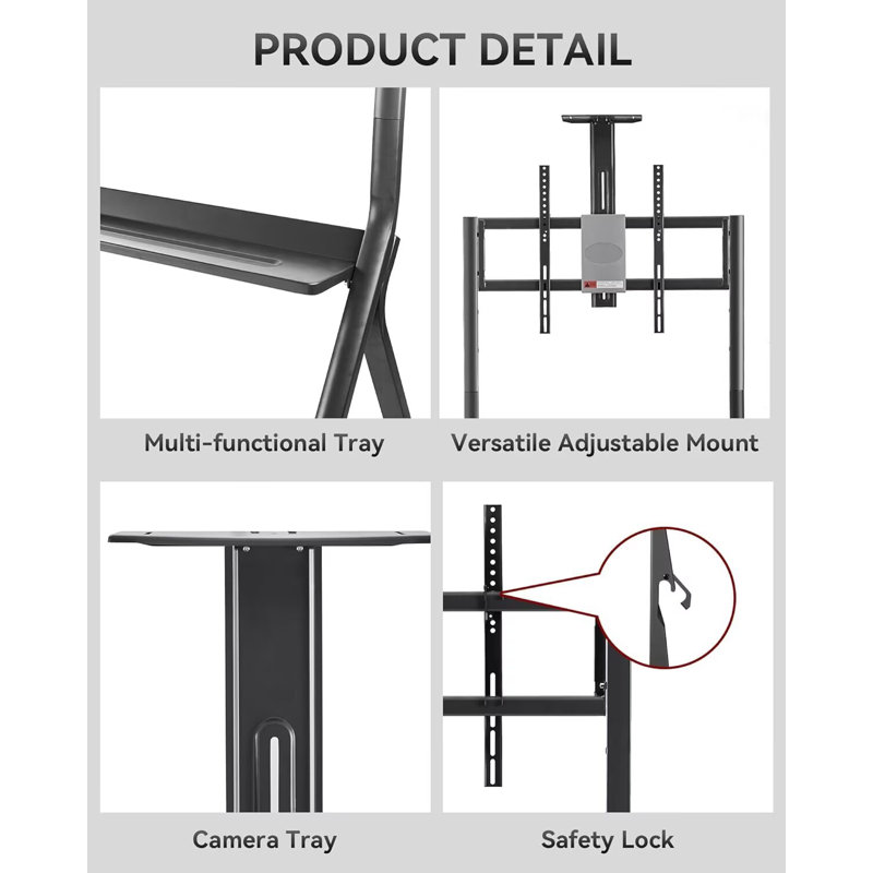 JYXCN Interactive Whiteboard Cart Kit | 42-75 Inch, Tool-Free Height Adjustment,Design for Classroom Home Office