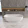 65'' X 30'' Freestanding Soaking Solid Surface Oval Bahtub Matte White