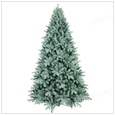 Arbre de Noël bleu-vert avec 2148 pointes, branches articulées, aspect naturel et support en métal stable